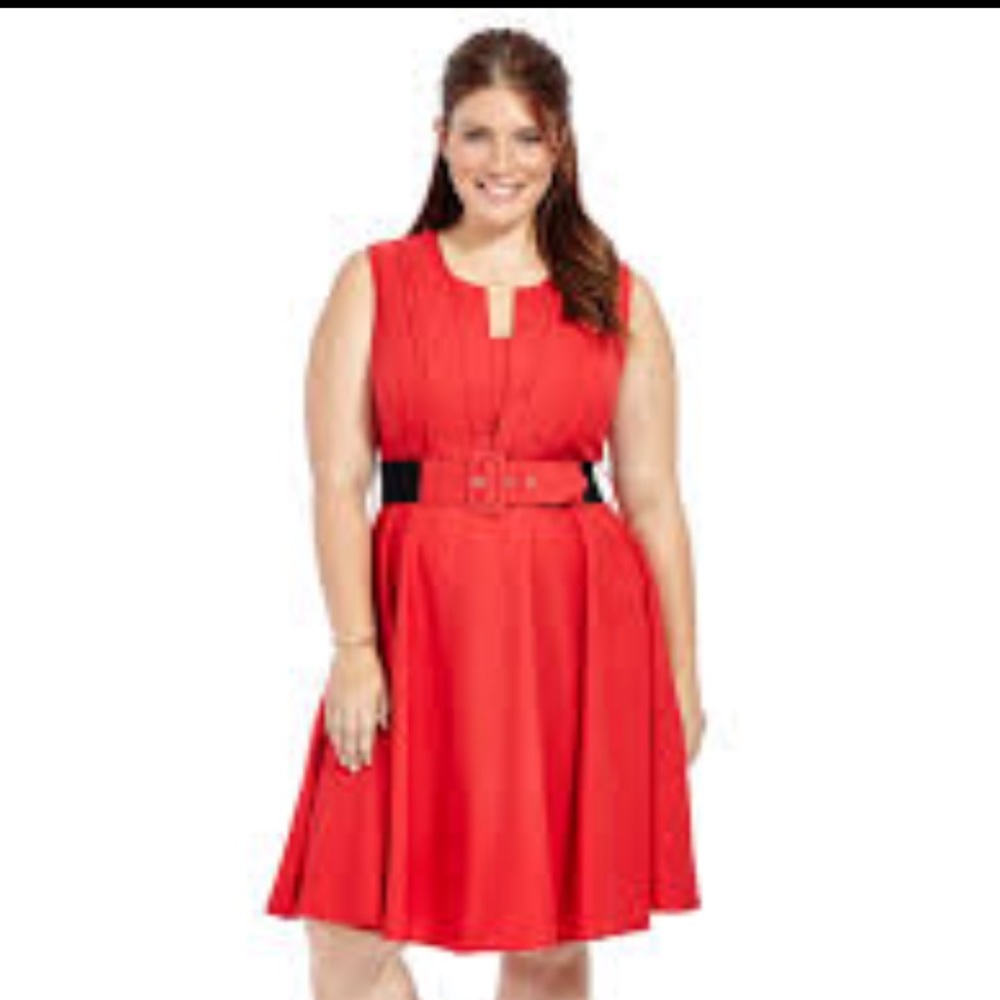 City Chic red Vintage “Veronica” fit and flare